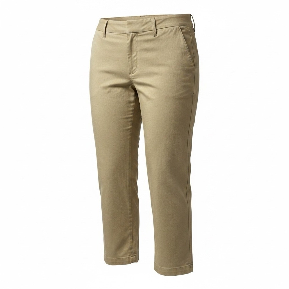 DOCKERS Metro Capri Pants Womens 14 Tan Beige Stretch 21018-1006 34x21
